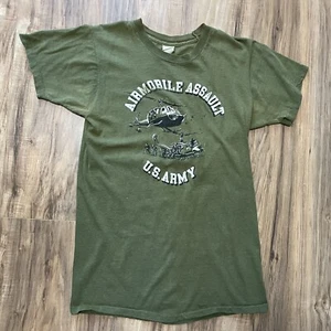 Airmobile Assault U.S. Army Helicopter Vintage USA Green T-Shirt -Measures Small - Picture 1 of 13