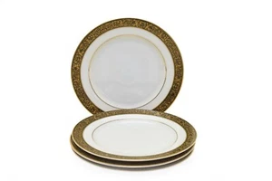 Sango Hampton 3758 White Gold Black 6 5/8" Bread Plate- Qty 4 - Picture 1 of 4