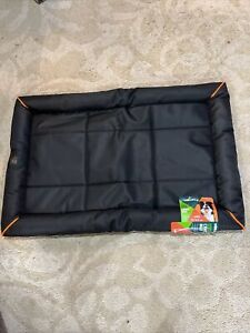 Large Dog Bed Crate Mat 35"x24"x3" Durable Tear Water Resistant 70 Lb Dogs Black