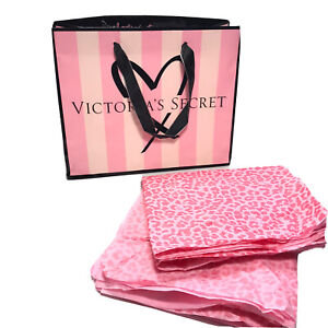 Victoria's Secret Empty Gift Shopping Bag 9x11" & Several Sheets Tissue Pre-used