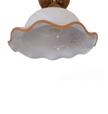 Vetro di ricambio in ceramica bianca faretto applique lampadario rustico E14 - Immagine 1 di 4