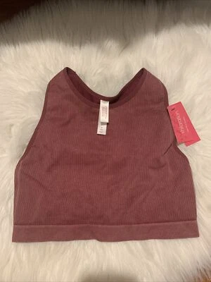 xhiliation Bralette Cuello Alto Medio Borgoña Rojo Compresión Cómodo Nuevo Con Etiquetas Foto 1 de 4