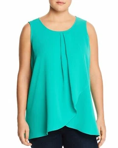 STATUS BY CHENAUL WOMEN WOVEN-ASYMMETRICAL DRAPE TANK B4HP $68 - Picture 1 of 6