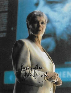 JUDI DENCH as "M" from JAMES BOND 007 films signed colour 8x10 - Picture 1 of 1