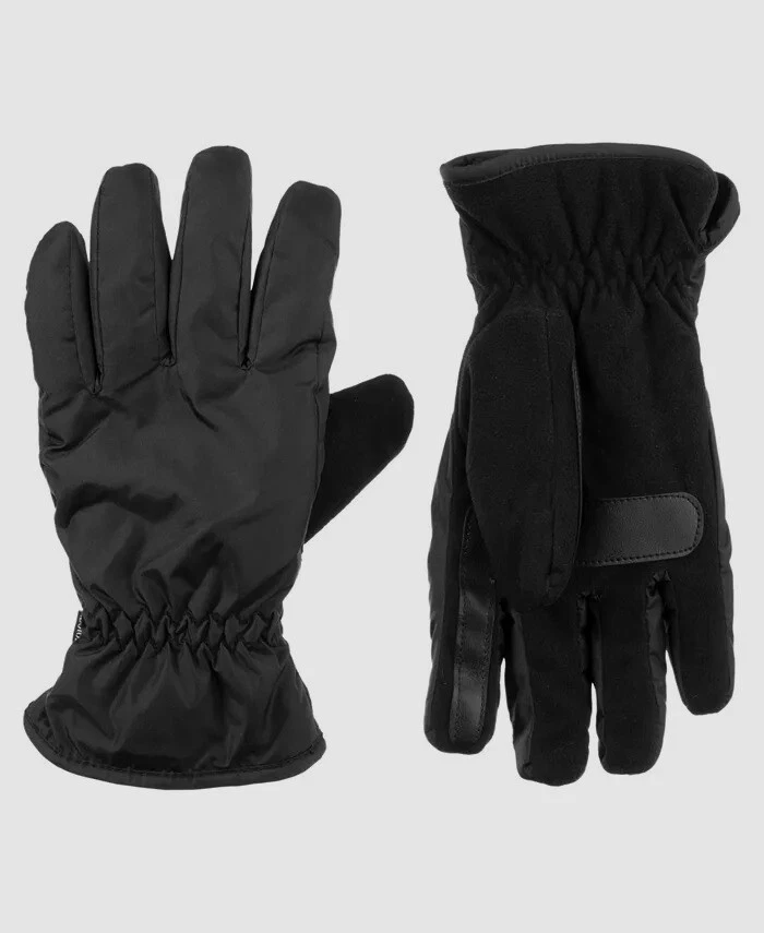 $42 Isotoner Men's Black Signature Fleece Sleek Heat Touchscreen Gloves Size XL - Image 1 of 1