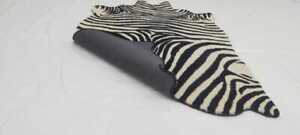 Zebra pile Black Woolen Rug for drawing living rooms 4x6ft 
