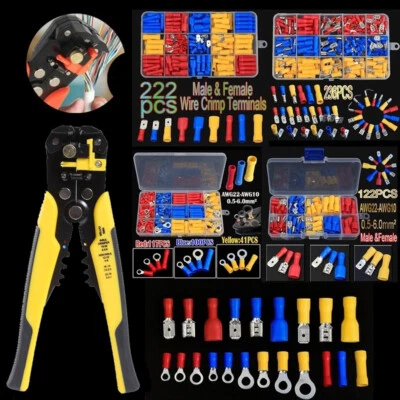 258/122PCS Insulated Assorted Electrical Wiring Connectors Crimp Terminals Kits - Image 1 of 4