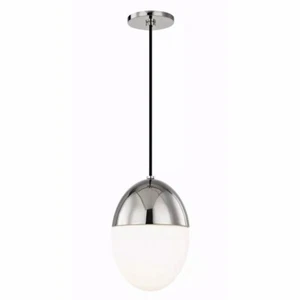 Orion 1-Light 10 in. W Polished Nickel Pendant w/Opal Matte Glass Shade by Mitzi - Picture 1 of 9
