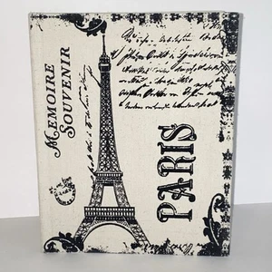 Paris France Canvas Covered Notebook Journal Eiffel Tower Lined Pages - Picture 1 of 10