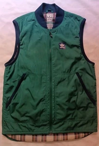 ADIDAS Originales Para Hombres M Bodywarmer Chaleco Verde Skateboarding/636 - Imagen 1 de 10