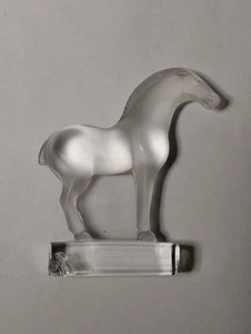 Caballo Lalique Francia Cristal Cheval Tang 3,75 x 3,5" **DAÑADO** ¡LEER!! - Imagen 1 de 14