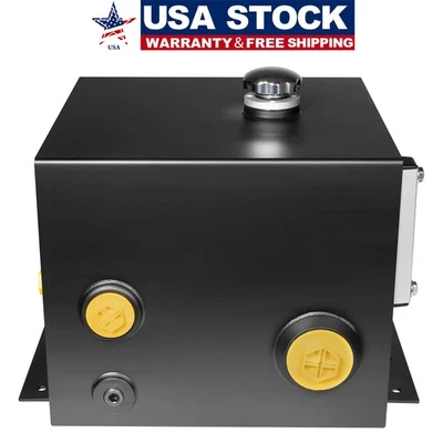 7-Gallon Hydraulic Fluid Reservoir Tank 14 Gauge Steel Fit for Hydraulic Systems - Image 1 of 4