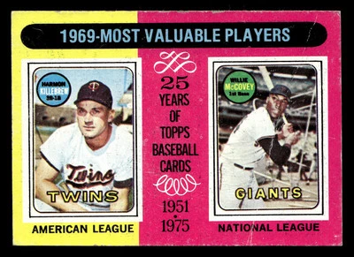 1975 Topps 1969 MVPs (Harmon Killebrew / Willie McCovey) #207 GD Minnesota Twins - Image 1 of 2