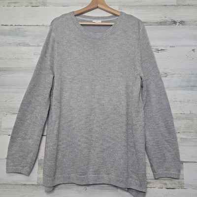 J Jill Silver Metallic Crewneck Pullover Tunic Sweater Women's Classic Size XL - Image 1 of 4