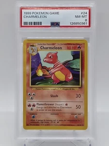 1999 Pokemon Charmeleon 24/102 PSA 8 - Picture 1 of 2