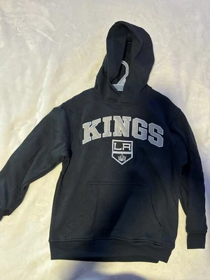 Moletom com capuz masculino NHL Los Angeles Kings tamanho médio preto logotipo manga longa novo com etiquetas - Imagem 1 de 4