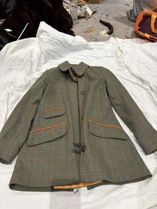 William Evans Size 8 Tweed Plaid Wool Field  Coat Jacket - Picture 1 of 6