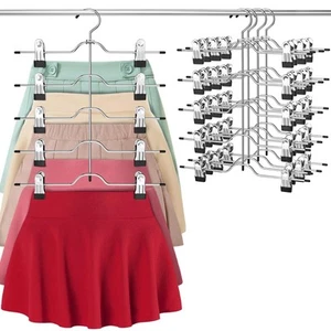 Pants Skirt Hangers with Clips, 4 Pack Pants Skirt Hangers Space Saving for W... - Picture 1 of 7