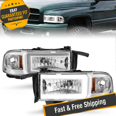 Faros estilo tablón de cristal ANZO 111555 para 94-01 Dodge Ram 1500 Foto 1 de 4
