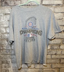 Chicago Cubs Baseball 2016 World Series Champions Gray MLB T-Shirt Men's Sz XL - Picture 1 of 7
