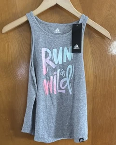 Camiseta sin mangas Adidas para niñas pequeña gris - Imagen 1 de 3
