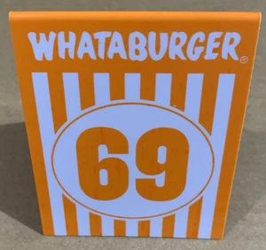 Whataburger Texas Restaurant Collectible Orange White 3" X 3.5"  Table Tent #69 - Picture 1 of 4