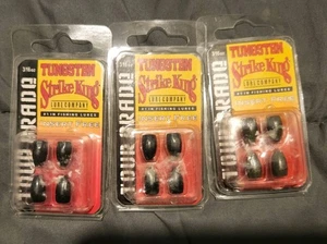 3 Packungen Strike King Wolfram Wurm Gewichte 3/16oz, 8 Black & 4 Green Pumpkin TG - Bild 1 von 2