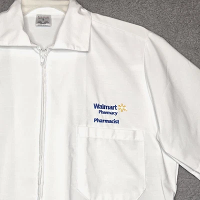 NUEVO - Top Uniforme Blanco Farmacia Farmacia Walmart - Cremallera Completa - Adulto Mediano Foto 1 de 4