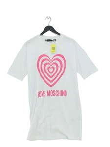 Love Moschino Women's Midi Dress UK 8 White 100% Cotton T-Shirt Dress - Picture 1 of 6