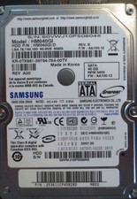 Samsung HM040GI (HM040G1/D) REV.B FW:AA100-12 M80S 40gb 2.5" Sata Laptop HDD