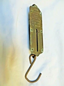 Vintage John Chatillon & Sons New York USA ottone 50 libbre. Bilancia per pesci da appendere - Foto 1 di 4