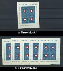 Schweiz Block 21 einzeln oder per 5 postfrisch; bitte auswählen #v925 - Bild 1 von 1