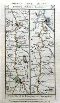 MAPA ANTIGUO GENUINO LONDRES HERTFORD YORKSHIRE SCARBOROUGH POR PATERSON c1785 Foto 1 de 4
