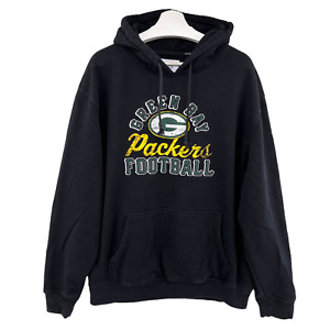 Majestic Green Bay Packers Pullover Hoodie Men's 2XL XXL Retro Big Spellout