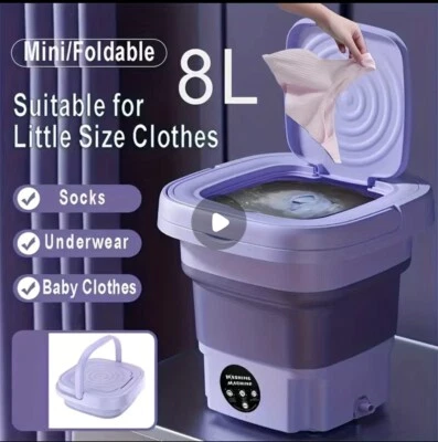 Mini Washing Machine 8L Folding Portable Sterilization Drying Laundry Machines - Image 1 of 3