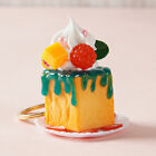 Simulated Three-Dimensional Cream Cake Small Four-Sided Dessert Pendant