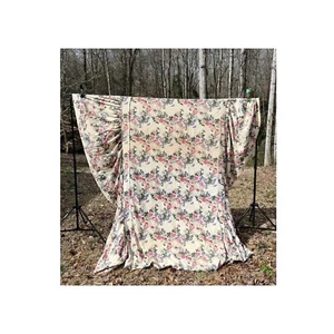 Rare King Size Barkcloth Bedspread w Stunning Baroque Style Design - Picture 1 of 9