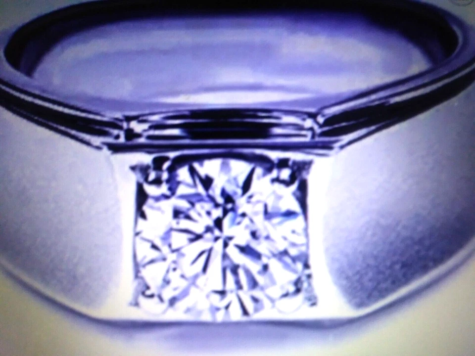 ANILLO ALIANZA DE BODA DE DIAMANTES MOISSANITA GENUINOS SS ORO 18K Y SS PARA HOMBRE TALLA 10 + BONIFICACIÓN Foto 1 de 1