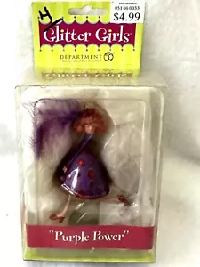 Glitter Girls Dept. 56 adornos navideños pelirrojos púrpura Power - Imagen 1 de 7