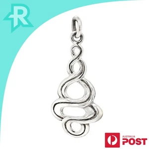 Swirl Loop Squiggle Sterling Silver 925 Pendant - Picture 1 of 6