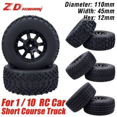 ZD RC Räder und Reifen 1/10 12mm Hex Short Course Truck für Redcat Traxxas Slash - Bild 1 von 4