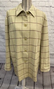 CALVIN KLEIN Abrigo Talla 10 Mezcla Lana Mujer Verde Claro Chaqueta Hecho en Italia - Imagen 1 de 9