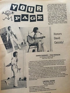 David Cassidy, ganzseitiger Vintage Clipping, aa - Bild 1 von 1