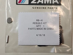 ZAMA RB-41 Carburetor Rebuild Kit. 5 Kits Available. New, Factory Sealed. - Picture 1 of 10