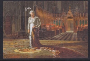 JERSEY SG MS1991 USED CTO STAMP SHEET 2015 QEII LONGEST REIGNING BRITISH MONARCH - Picture 1 of 1