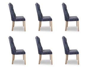 Juego Completo Ashley 6x Sillas Tapizado Silla Diseño Chesterfield Set Silla - Imagen 1 de 12