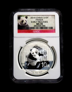 2014 China Panda Silver Coin 10 Yuan NGC MS 70 - Picture 1 of 2