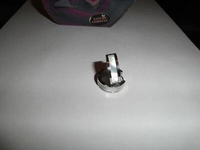 Klappcreolen  Edelstahl  hochglanzpoliert mit weißem Perlmutt Durchm.21mm - Bild 1 von 3