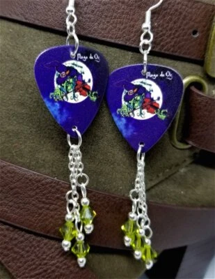 Pendientes de guitarra Mägo de Oz La Bruja con colgantes de cristal de Swarovski verde Foto 1 de 4