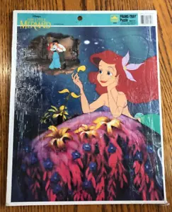 Vintage Disney's Princess The Little Mermaid 1989 Puzzle Frame Tray - Picture 1 of 2